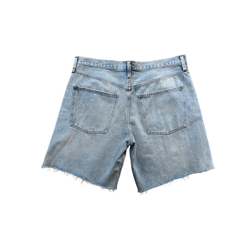Madewell The Essex Long Baggy Short Londe Wash Denim Raw Hem NU026 Size 16 33 - Picture 3 of 8